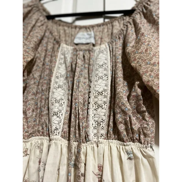 EUC Impression Floral Maxi Dress in Beige and Brown Size LG - Picture 13 of 13